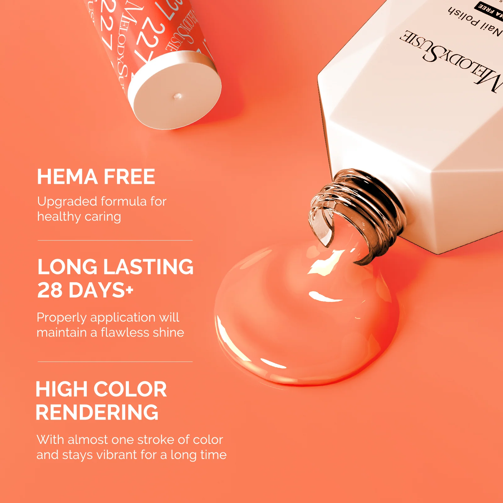 227 Blood Orange HEMA-Free Gel Nail Polish, 0.5 fl oz/15ml