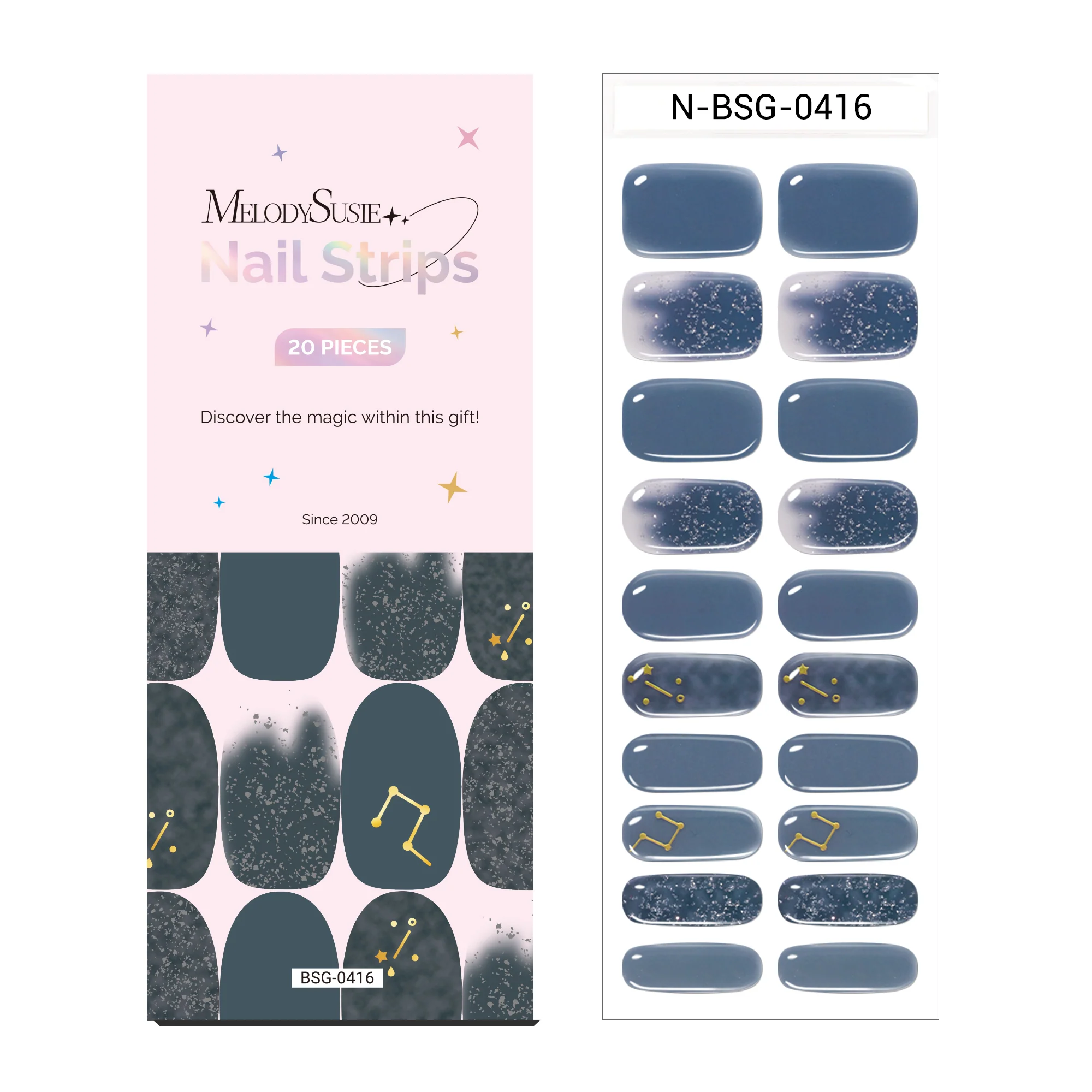 Semi Cured Gel Nail Strips - 20PCS