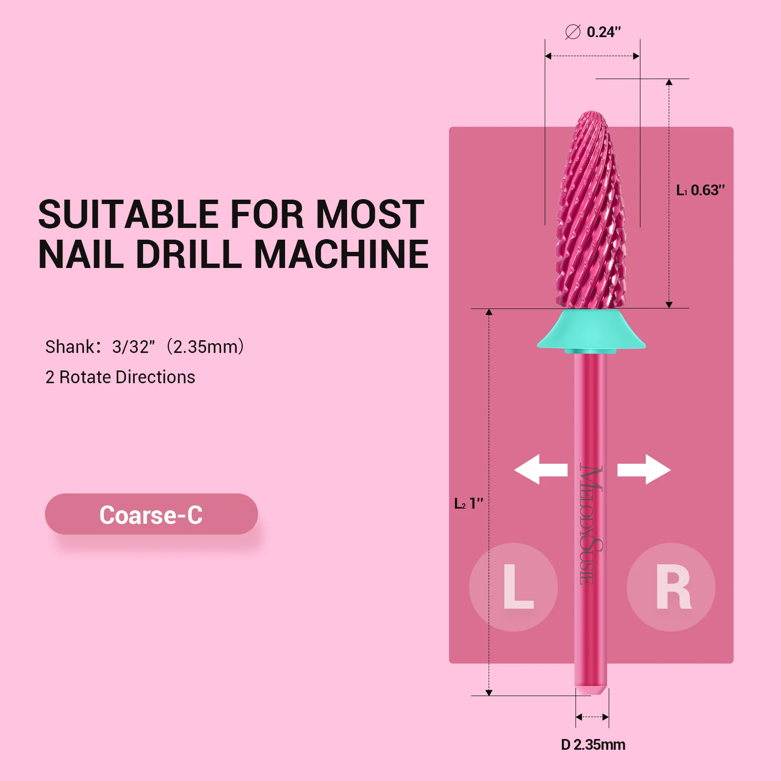 Long Flame Tungsten Carbide Nail Drill Bit for Acrylic Removal