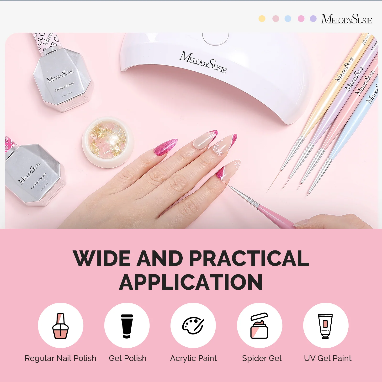 Nail Art Liner Brushes 5Pcs for Thin Lines - US Only