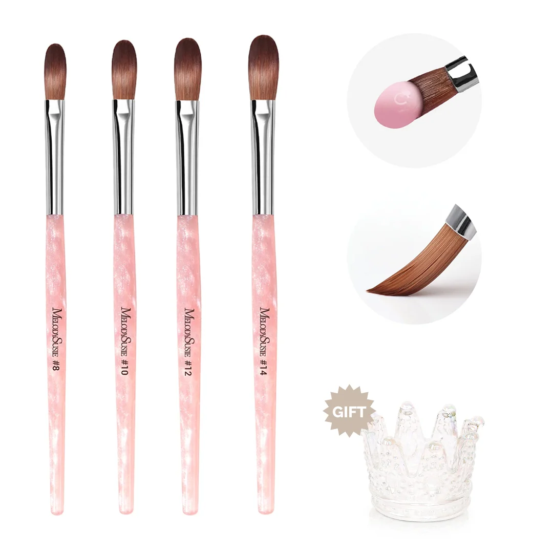 MelodySusie Kolinsky Acrylic Nail Brush Set in Pink