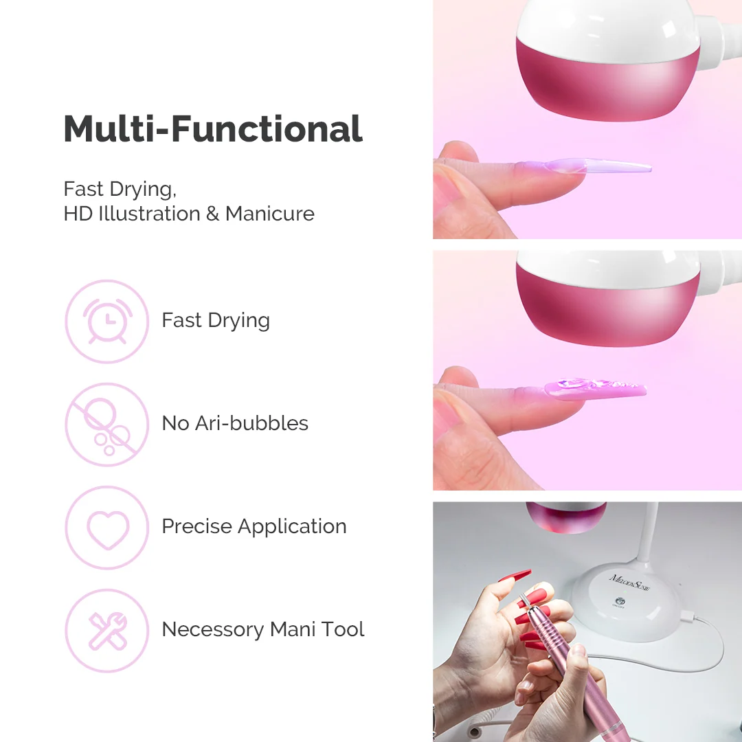 XC150D Desktop Multifunctional 3-in-1 Nail Drill with Nail Lamp 20,000RPM