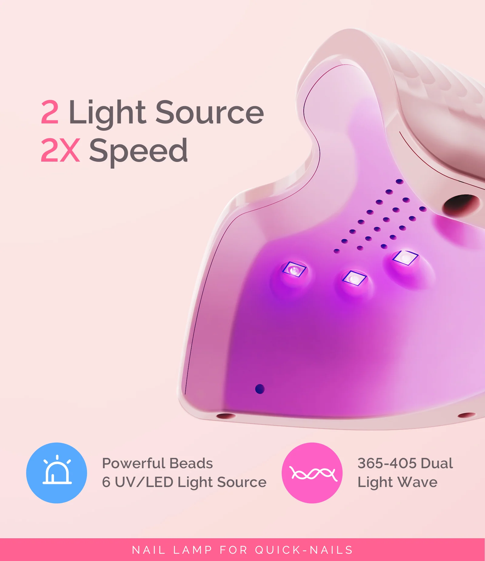 P-ART06G Rechargeable Cordless LED/UV Nail Lamp for Gel Polish
