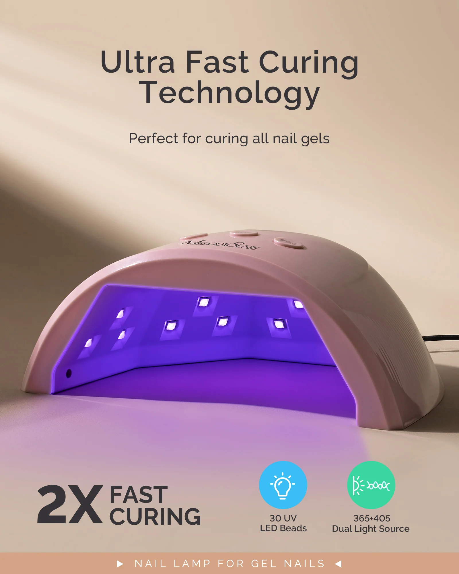 P-PLUS30F Plus30F UV/LED Nail Lamp in Pink, 36W