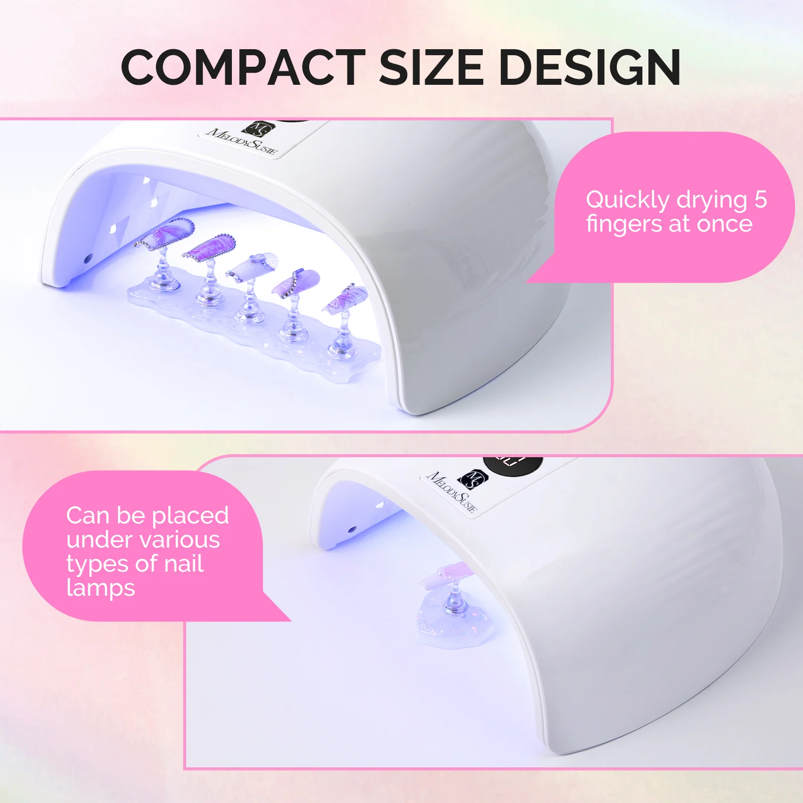MelodySusie Magnetic Nail Stand Set with 3 Shiny Bases and 11 Stands