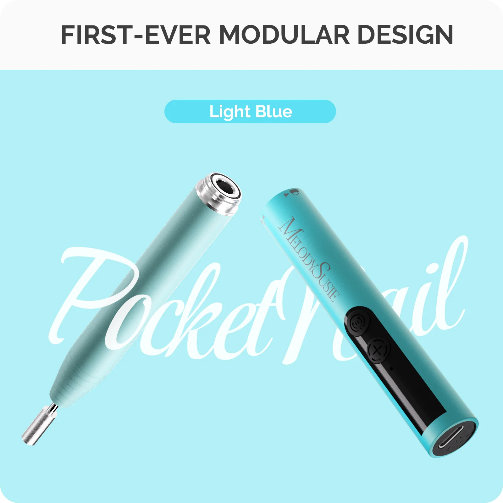 PocketNail PC100GR/PC100G Pen-Shaped Innovative Portable Rechargeable Nail Drill 20,000RPM