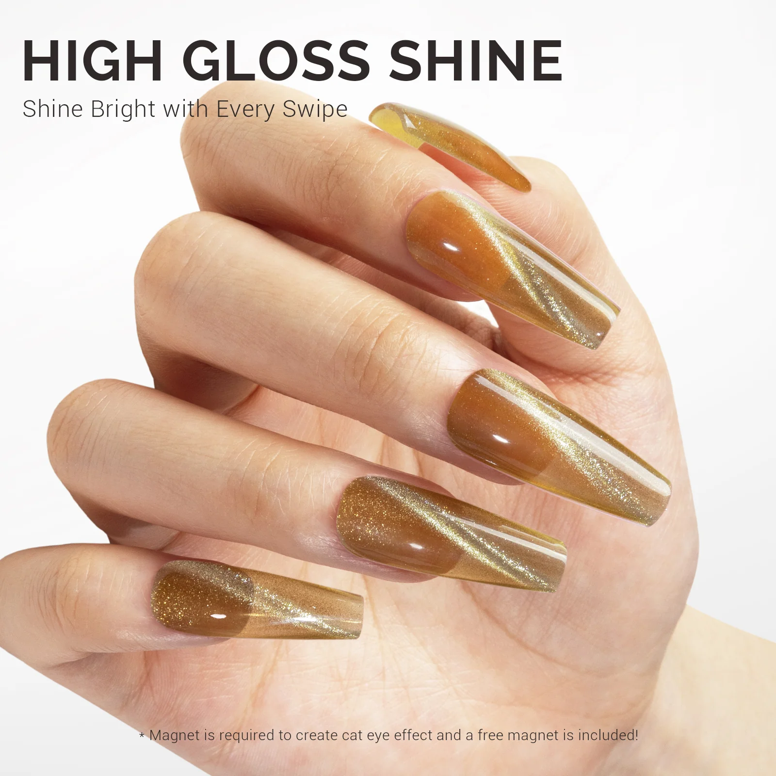 Jeweliver Cat Eye Gel Nail Polish 0.5 fl oz/15ml - Rutile Golden C09
