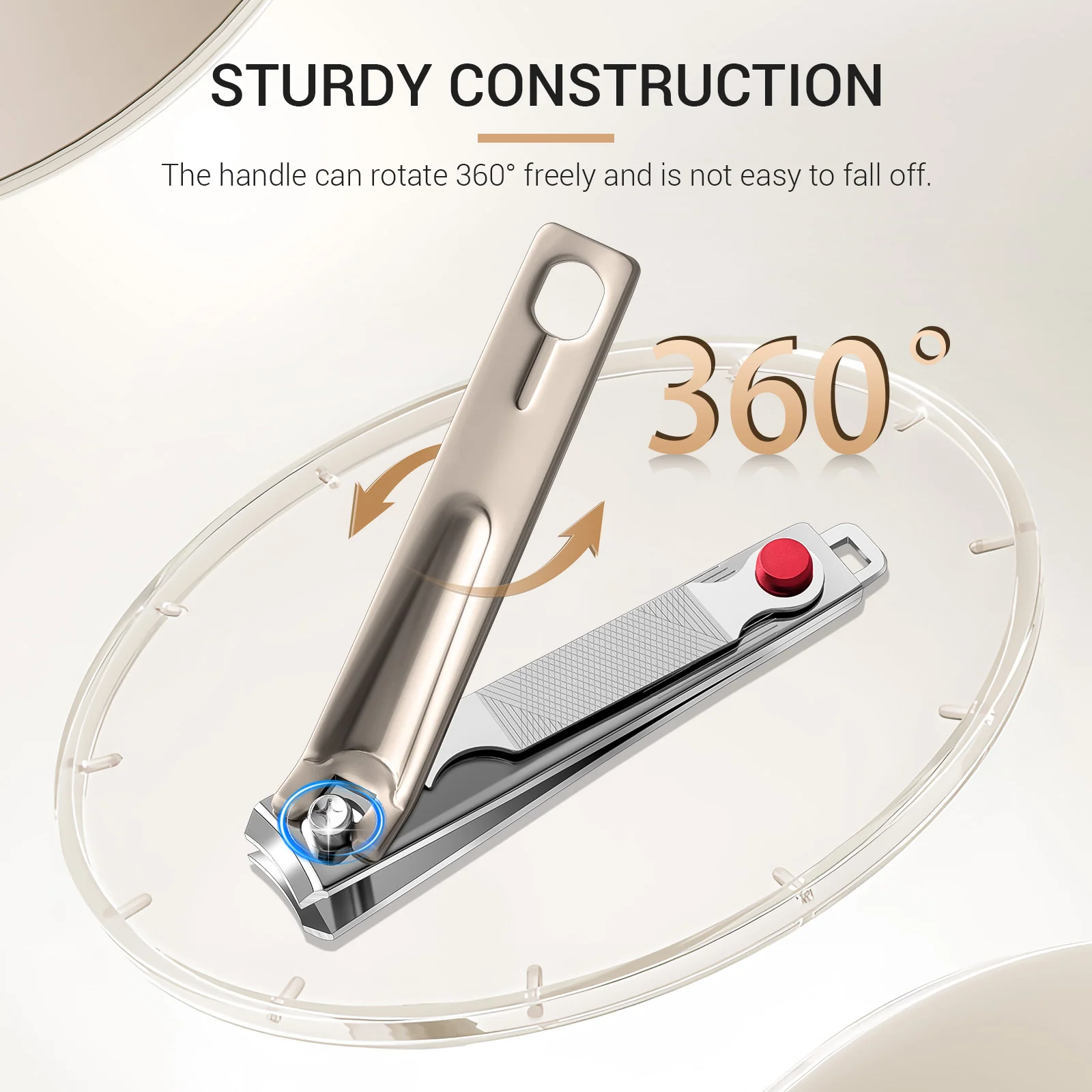 Melodysusie Stainless Steel Nail Clippers 3 in 1 Kit in Champagne