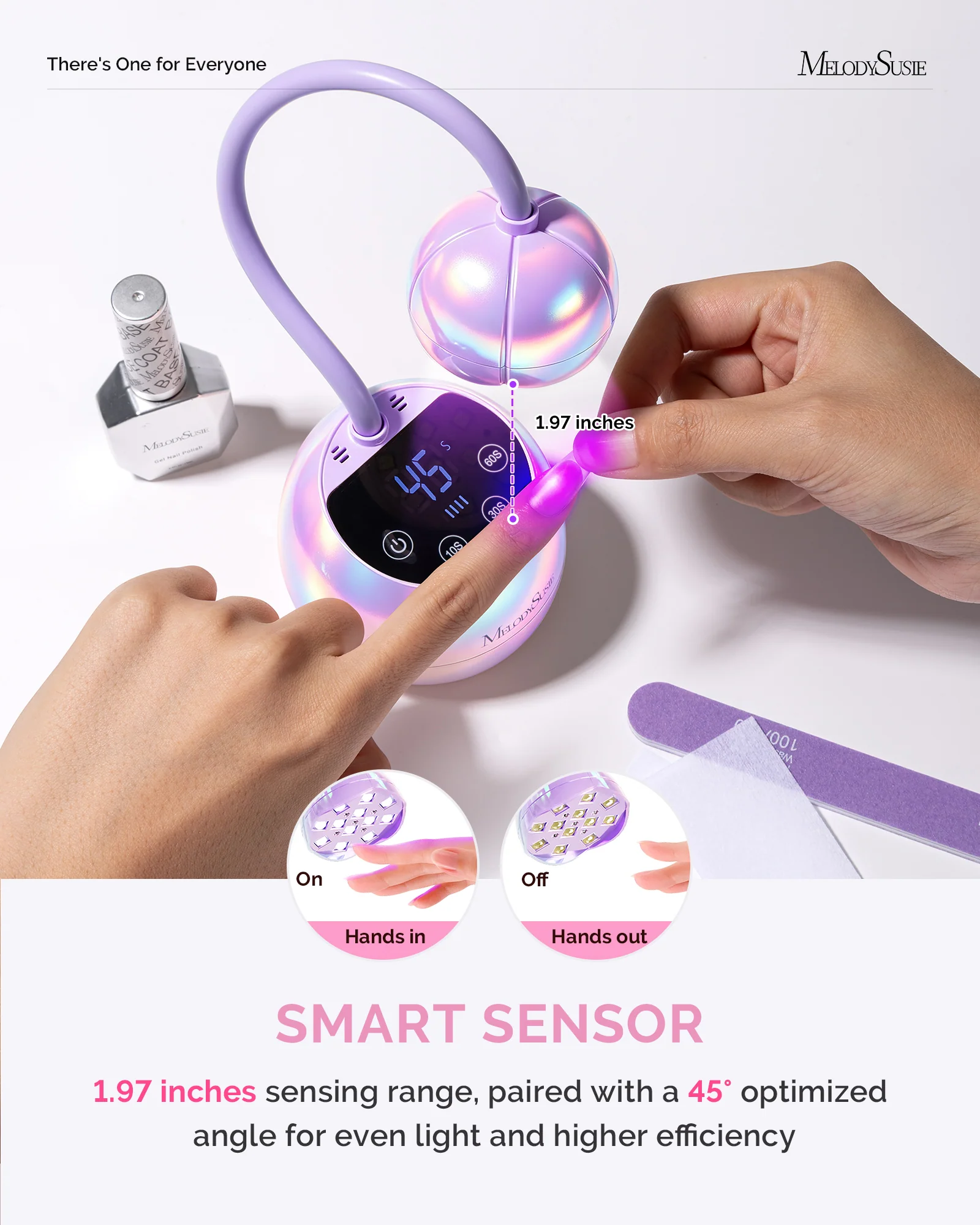 P-ArtM2 Gooseneck Cordless UV Nail Lamp in Pearl Purple