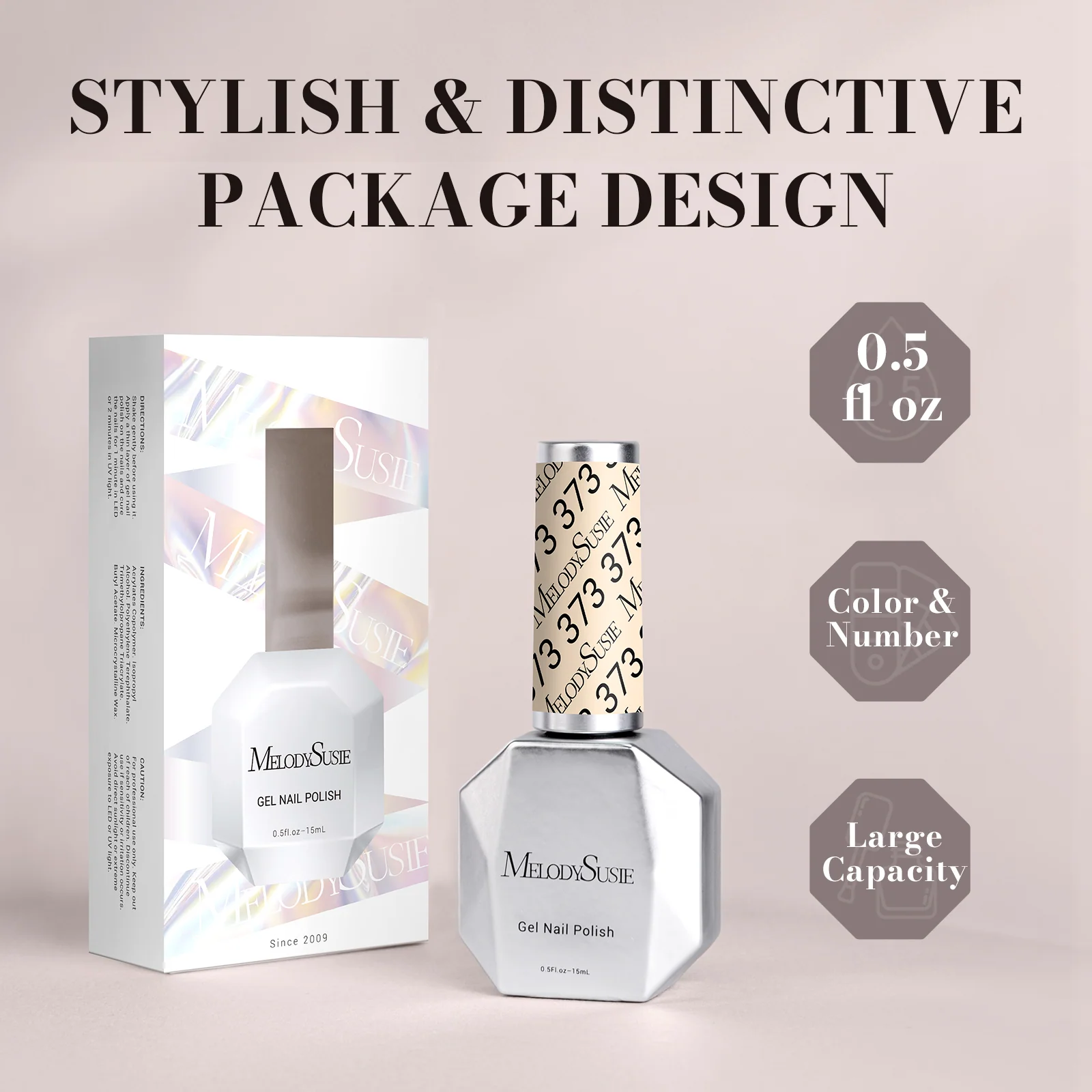 373 Beige - 免TPO 快速UV固化甲油胶 0.5 fl oz/15ml