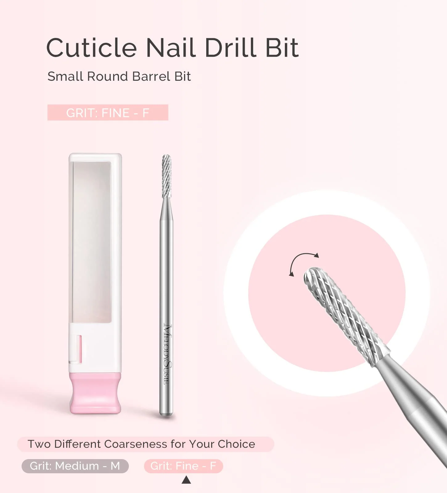 Small Round Barrel Tungsten Carbide Nail Drill Bit for Cuticle Prep
