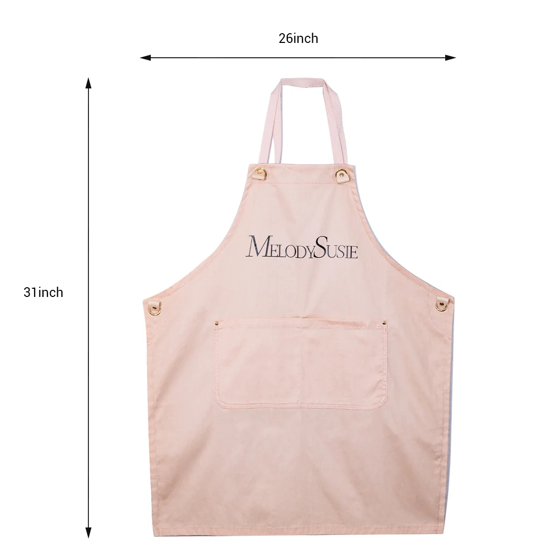 MelodySusie Pink Adjustable Apron with Two Pockets for Nail Work