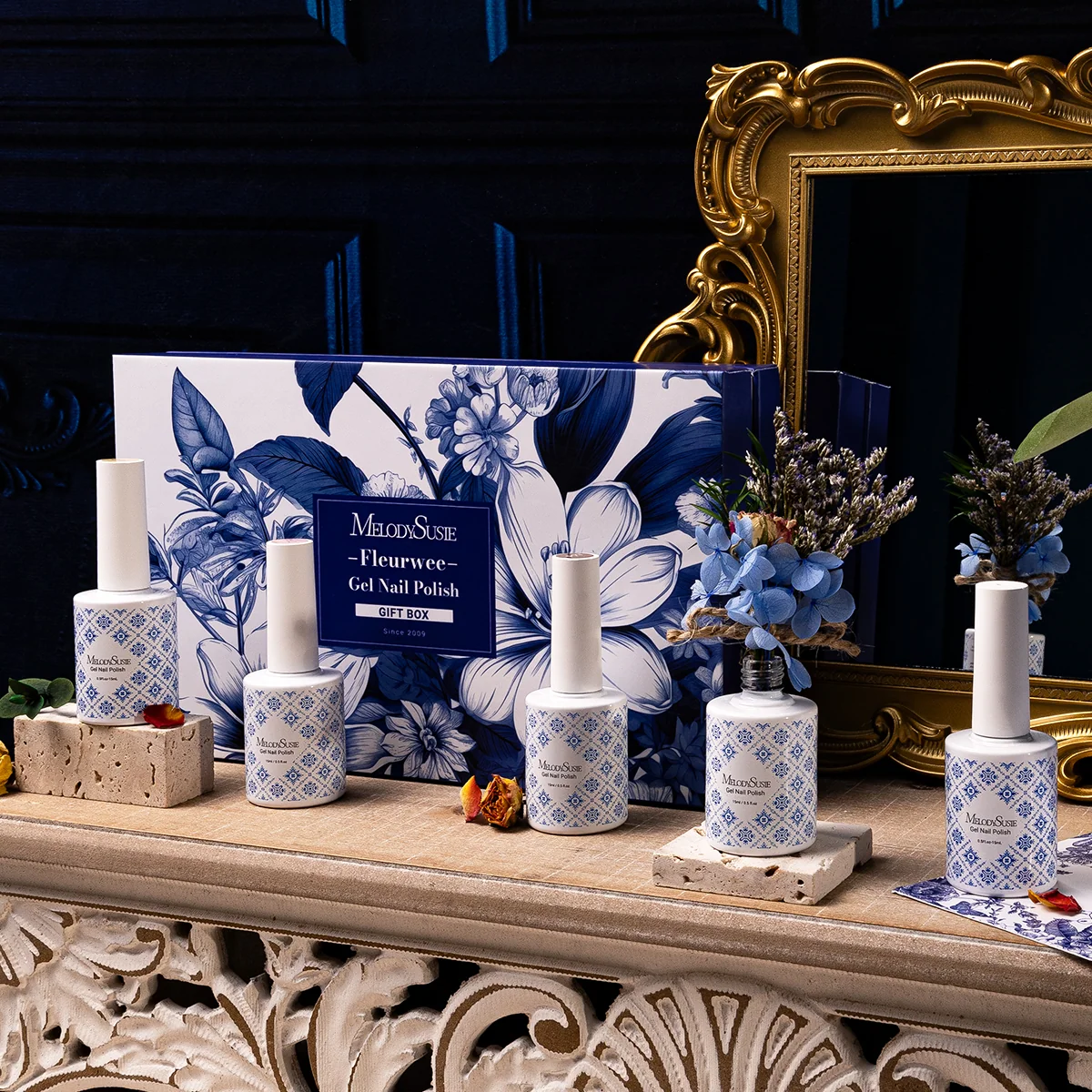 Fleurwee 无 HEMA、无 HPMA、无 TPO 植物基凝胶甲油 Serenity Bloom 礼盒 - 0.5 fl oz/15ml