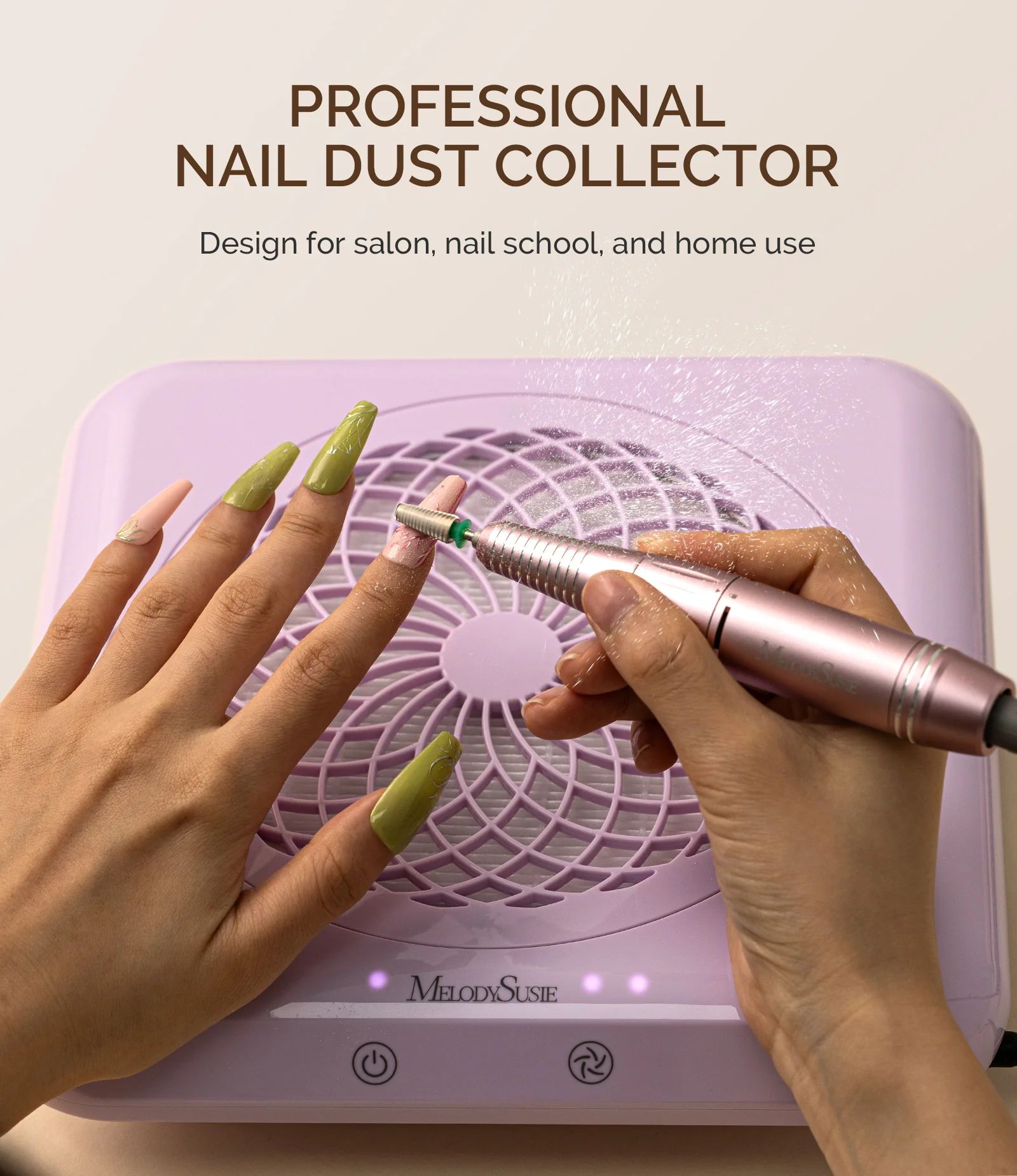 SProF Nail Dust Collector Kit with Adjustable Suction and Washable Filter
